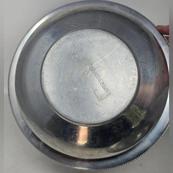 Vintage MCM aluminum Covered Casserole Serving Dish Wood Knob Buenilum Chafing - Picture 8 of 12